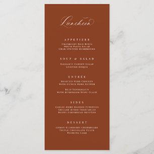 Classic Luncheon Menu Wedding Reception Meal Card