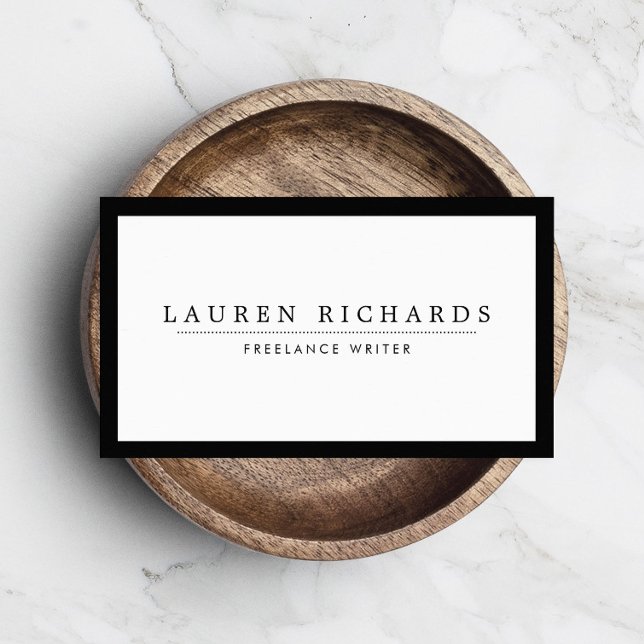 Classic Luxe Black and White with Social Media Business Card (Creator Uploaded)