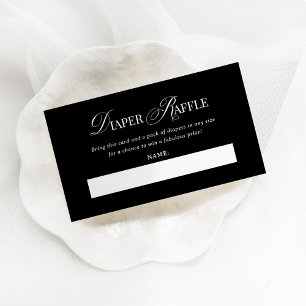 Classic Luxe Black Diaper Raffle Enclosure Card
