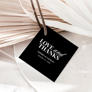 Classic Luxe Black Wedding Thank You Favour Tags