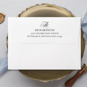 Classic Luxe   Elegant Black and White Envelope