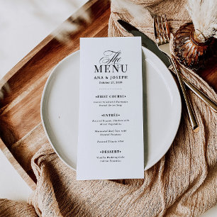 Classic Luxe   Elegant Black and White Wedding Menu
