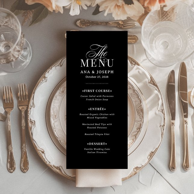 Classic Luxe | Elegant Black Wedding Menu (Creator Uploaded)