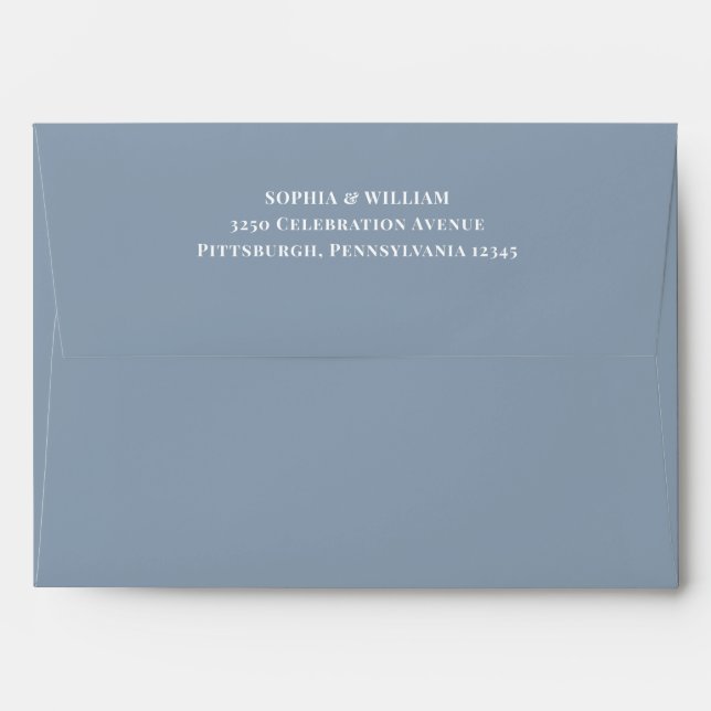 Classic Luxe | Elegant Dusty Blue Envelope (Back (Top Flap))