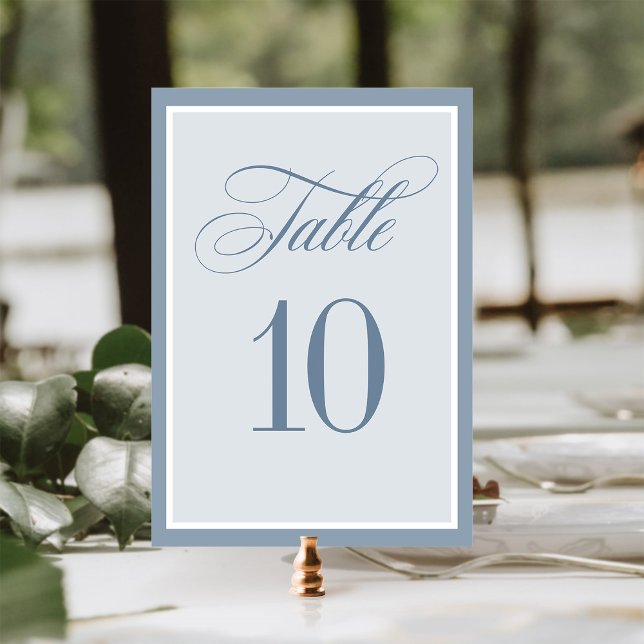 Classic Luxe | Elegant Dusty Blue Wedding Table Number (Creator Uploaded)