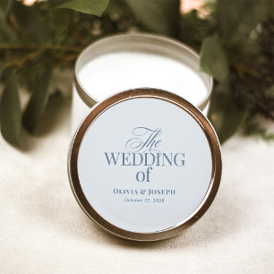 Classic Luxe   Elegant Light Dusty Blue Wedding Classic Round Sticker