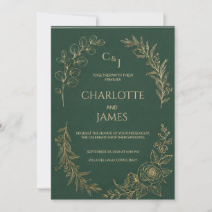 Classic Luxe Elegant Sage Green Wedding Invitati