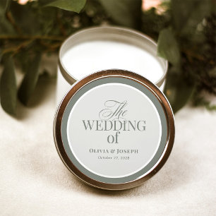 Classic Luxe   Elegant Sage Green Wedding Round Sticker