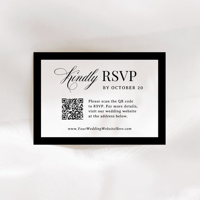Classic Luxe | Elegant Scannable QR Code Wedding RSVP Card (Creator Uploaded)