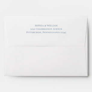 Classic Luxe Elegant White and Dusty Blue Envelope