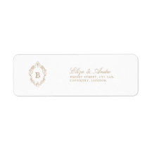 Classic Luxe Gold Monogramme Retourner les étiquet