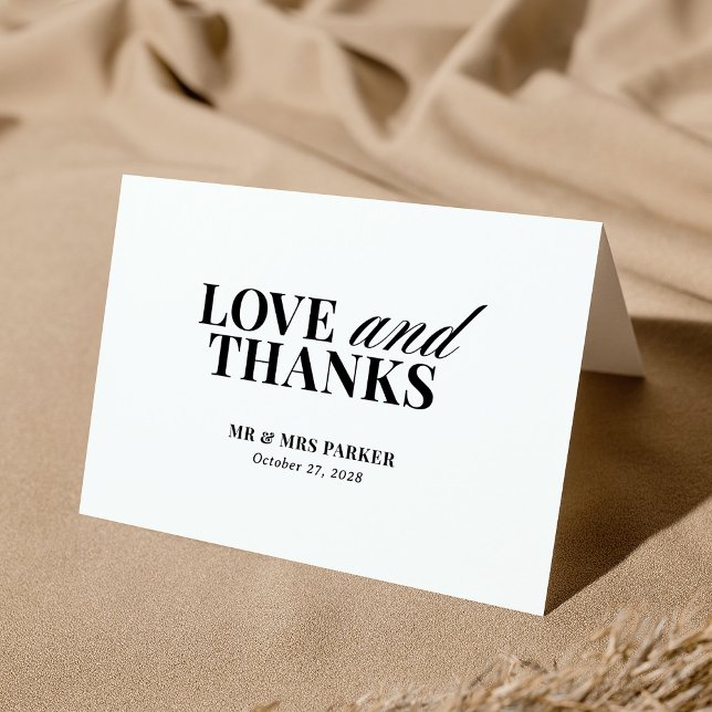 Classic Luxe | Modern Black and White Wedding Thank You Card (Creator Uploaded)