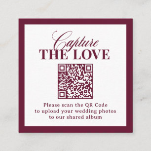 Classic Luxe   QR Code Wedding Capture the Love Enclosure Card