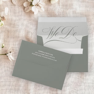 Classic Luxe Sage Green We Do Calligraphy Envelope