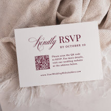 Classic Luxe | Scannable Burgundy QR Code Wedding