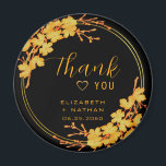 Classic Luxury Black & Gold Wedding Thank You Magnet<br><div class="desc">The Classic Luxury Black & Gold Floral Wedding thank you favour tag boasts a luxurious black and gold palette, with a stunning golden floral pattern and modern typography set against a black background, exuding elegance and sophistication. ♥ View the collection on this page to find matching products. ♥Customize it with...</div>
