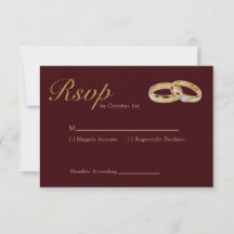 Classic Luxury Burgundy and Gold Ring Wedding 