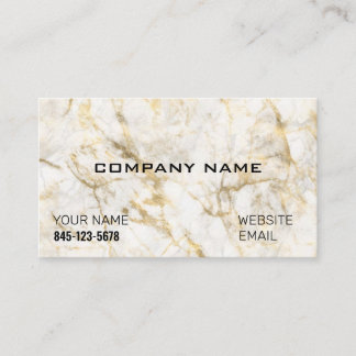 Classic Luxury White & Gold Marble Carte de visite