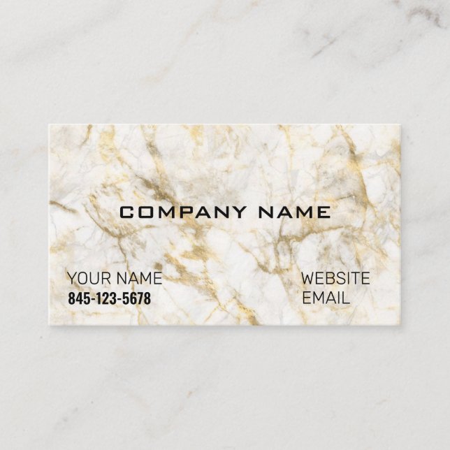 Classic Luxury White & Gold Marble Carte de visite (Devant)