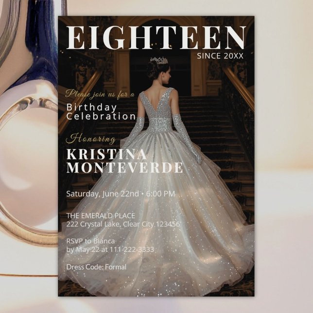 Classic Magazine Style 18th Birthday Invitation (Creator Uploaded)