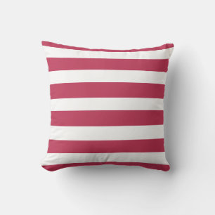 Classic magenta raspberry white strips throw pillow