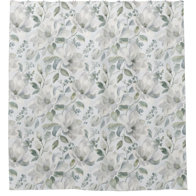 Classic Magnolia Floral Pattern in Soft Grey (Front)