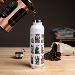 Classic Major Arcana Tarot Cards Full Deck Design Water Bottle