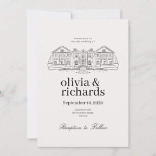 Classic Mansion Wedding Invitation