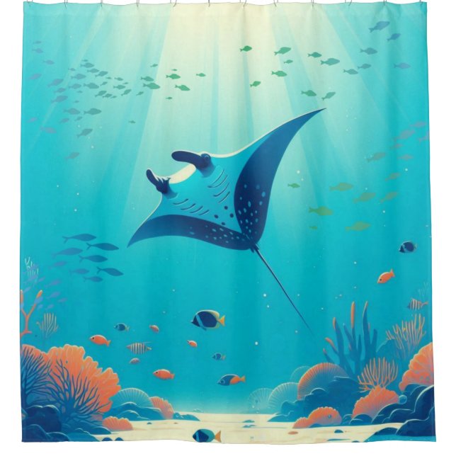 Classic, manta ray coastal art (Front)