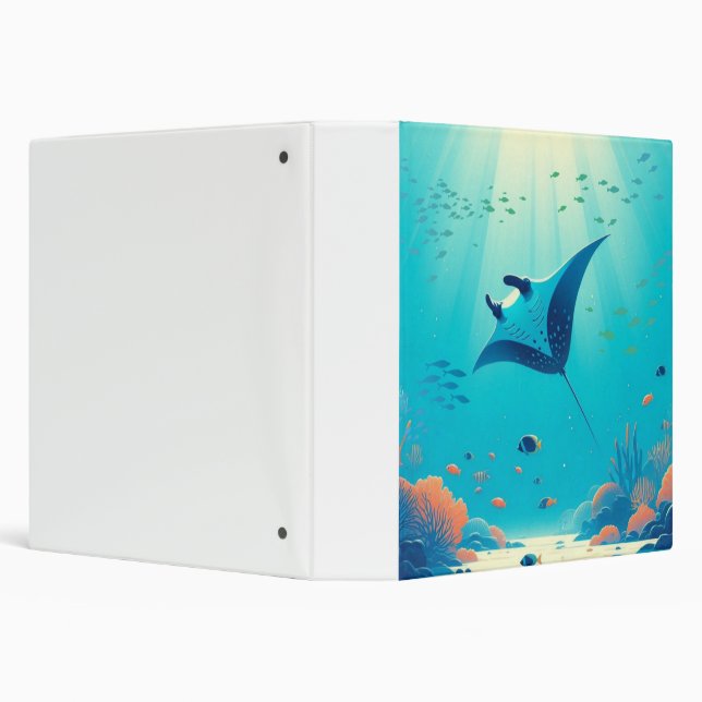 Classic, manta ray coastal art binder (Background)