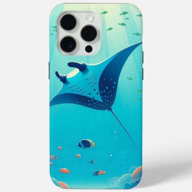 Classic, manta ray coastal art Case-Mate iPhone case (Back)