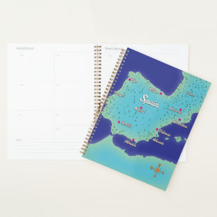 Classic Map Of Spain Planner