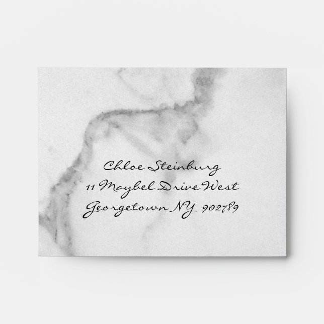 Classic Marble Bar Mitzvah RSVP Envelope (Front)