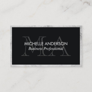 Classic Marble Trim   Monogram   Executive Business Card