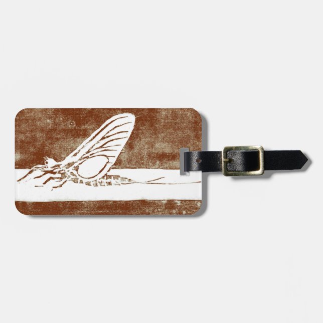 Classic "March Brown" May Fly Luggage Tag (Front Horizontal)