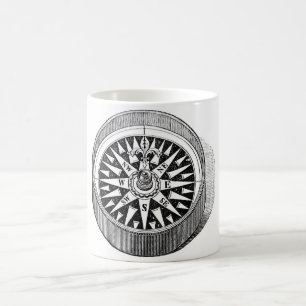 Classic Marine Etching - Compass Coffee Mug