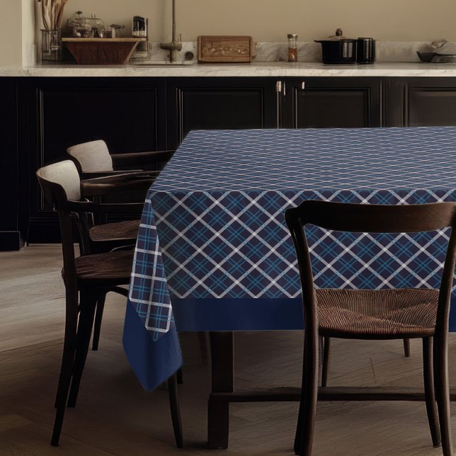 Classic Marine Plaid Nappe Farmhouse Charme (Classic Navy Plaid Tablecloth Farmhouse Charm)