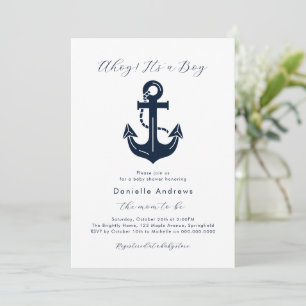 Classic Maritime Baby Shower Ahoy It’s a Boy  Invitation