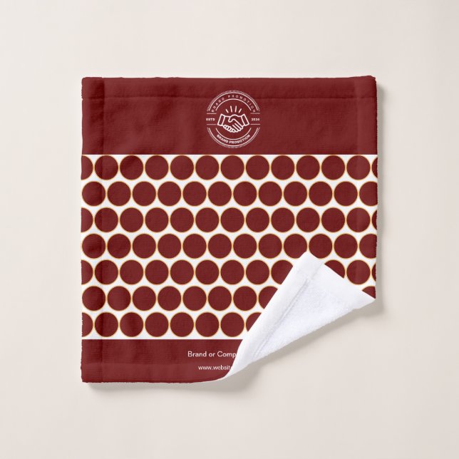 Classic Maroon Elegant Modern Minimalist Monogram Bath Towel Set (Wash Cloth)