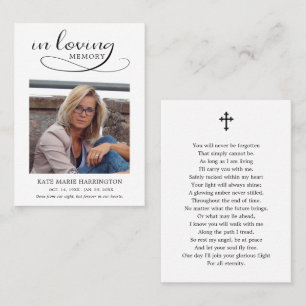 Classic Memorial Photo Funeral Card