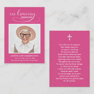 Classic Memorial Photo Funeral Card