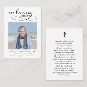Classic Memorial Photo Funeral Card