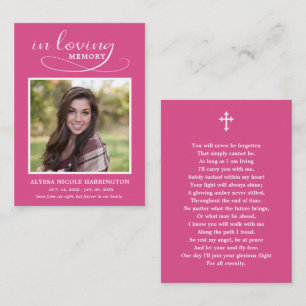 Classic Memorial Photo Funeral Card