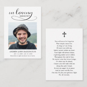 Classic Memorial Photo Funeral Card