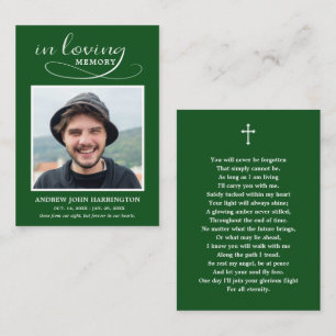 Classic Memorial Photo Funeral Card
