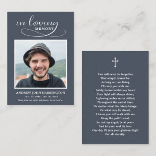 Classic Memorial Photo Funeral Card