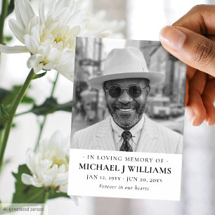 Classic Memorial Prayer Funeral Photo Mini Card