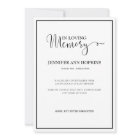 Classic Memorial Service Announcement Invitation