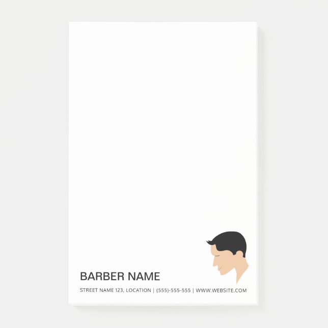 Classic Men's Hair Style Drawing Custom Barber Post-it Notes (Front)