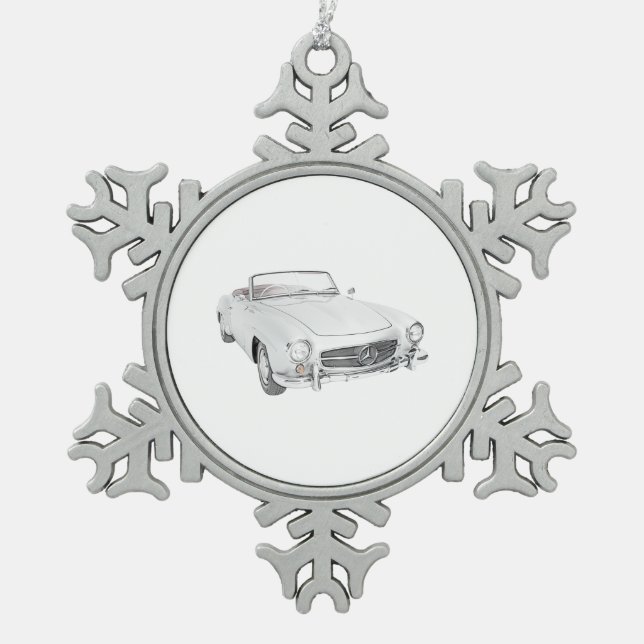 Classic Mercedes Convertible Christmas Ornament (Front)